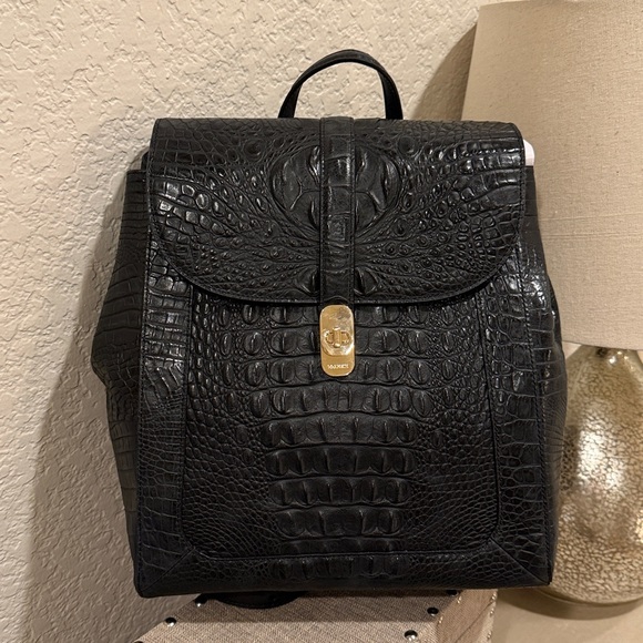 NWT BRAHMIN SADIE BACKPACK BLACK BARLOW MATTE FINISH VACHETTA LEATHER. - Picture 2 of 9